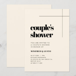 Invitation Simple, élégante et chic Douche Couple