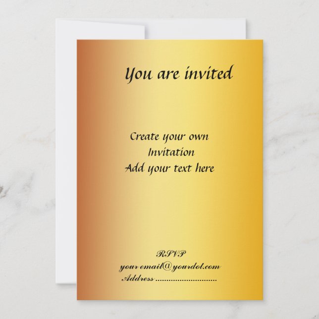 Invitation simple en or (Devant)