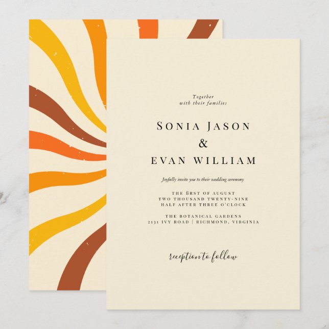 Invitation simple esthétique pastel | juste mariés (Devant / Derrière)