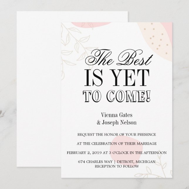 Invitation simple esthétique pastel | le meilleur  (Devant / Derrière)