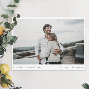 Invitation Simple et élégant faire part de mariage photo mode