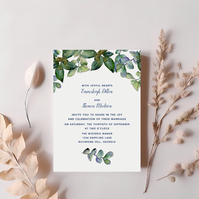 Invitation Simple et élégant Mariage de verdure (Créateur téléchargé)