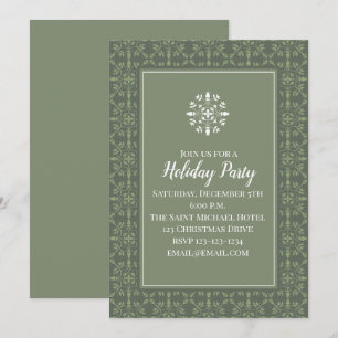 Invitation Simple et Élégant Motif de Flocon de Neige Classiq