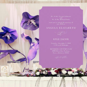 Invitation Simple et élégant orchidée deux parents mariage