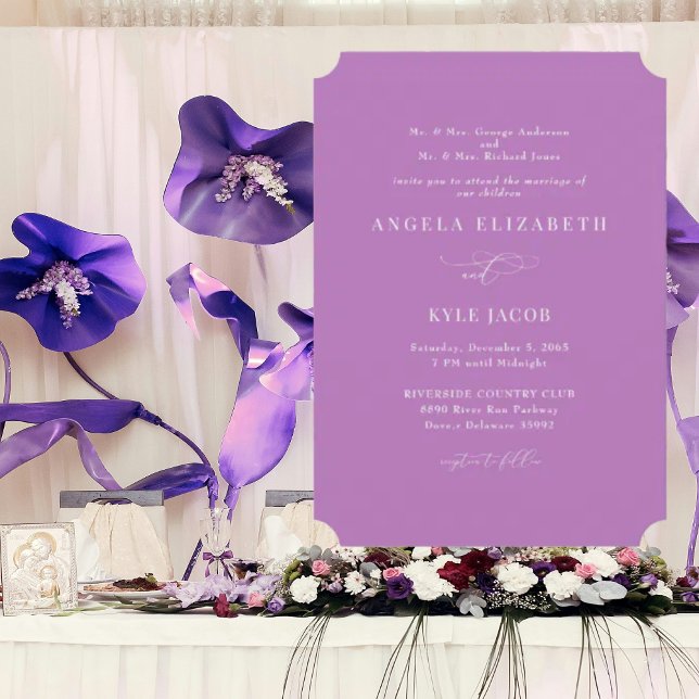 Invitation Simple et élégant orchidée deux parents mariage  (Créateur téléchargé)