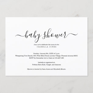 Invitation simple et élégante de baby shower