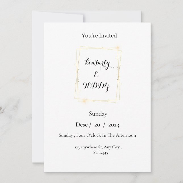 Invitation simple et élégante minimaliste chic (Devant)