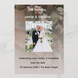 Invitation simple et élégante pour un mariage 