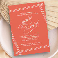 Invitation simple et élégante pour une fête d'anni