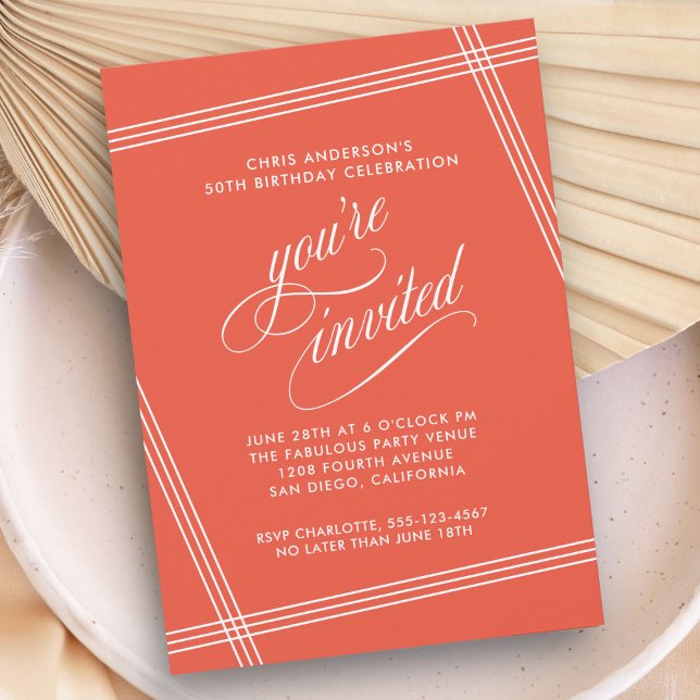 Invitation simple et élégante pour une fête d'anni (Créateur téléchargé)