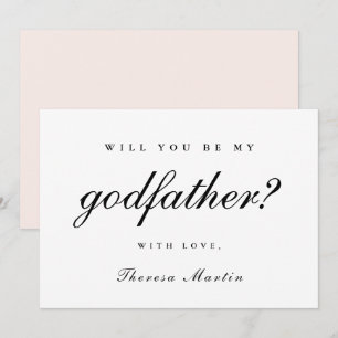 Invitation Simple et Élégante Proposition de Parrain Rose
