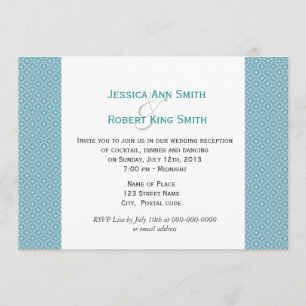Invitation Simple et élégante réception de mariage bleu royal