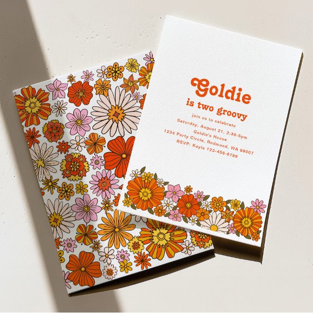 Invitation simple et funky pour une fête d'anniver (Créateur téléchargé)
