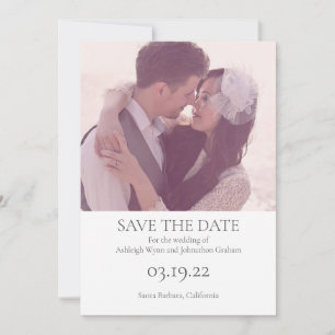 Invitation Simple et moderne Enregistrer la date avec la phot