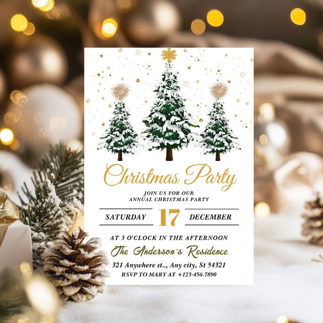 Invitation simple Festive Christmas Party (Créateur téléchargé)