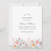 Simple Fête de Bébé Jardin Floral Aquarelle