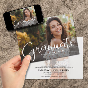 Invitation Simple fête de graduation photo