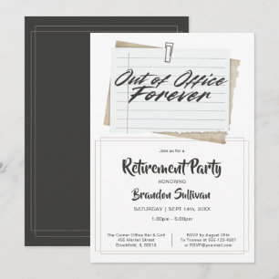Invitation Simple Fête de Retraite Définitive Hors du Bureau