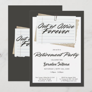 Invitation Simple Fête de Retraite Définitive Hors du Bureau