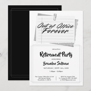 Invitation Simple Fête de Retraite Définitive Hors du Bureau