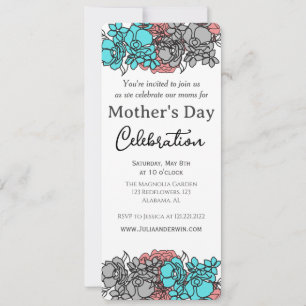 Invitation Simple fête des mères   Thème floral