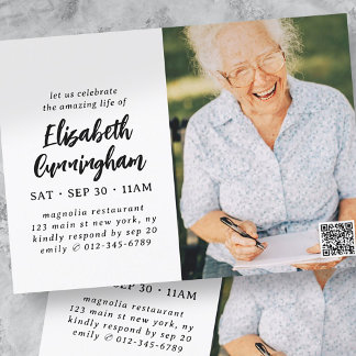 Invitation Simple Fête Moderne De La Vie Mémorial