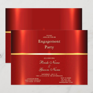 Invitation simple Fiançailles rouge