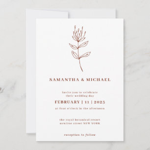 Invitation Simple fleur feuille illustration dessinée à la ma