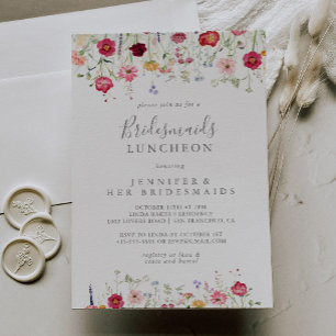 Invitation Simple Fleur sauvage Bridesmaids Luncheon Douche