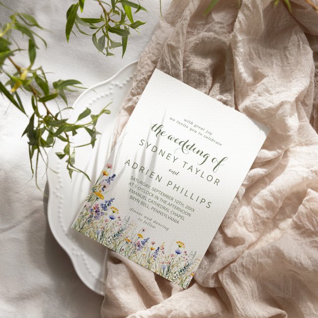 Invitation Simple Fleur Sauvage L'Invitation De Mariage (Créateur téléchargé)
