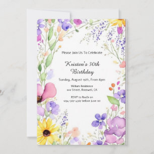 Invitation simple Floral Anniversaire