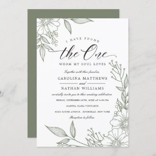 Invitation Simple Floral J'Ai Trouvé Celui   Mariage de sage