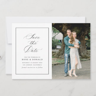 Invitation Simple frame elegant script save the date