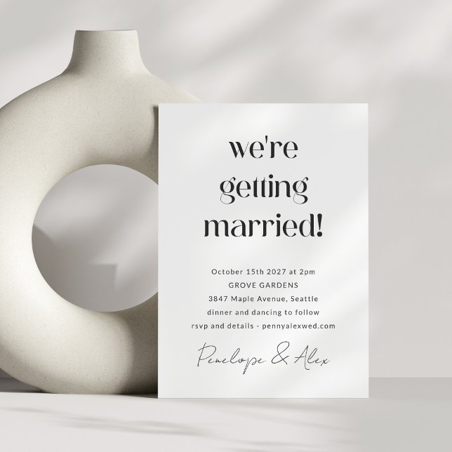 Invitation Simple Fun Casual Minimal Moderne Écriture Mariage (Créateur téléchargé)
