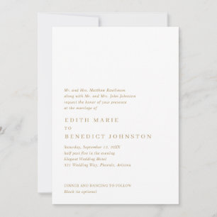 Invitation Simple Gold Classic élégant Mariage de code QR