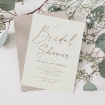 Invitation Simple Gold Script Bridal Shower<br><div class="desc">Simple Gold Script Bridal Shower Invitation with elegant handwritten calligraphy and minimal type. Click the edit button to customize this design.</div>