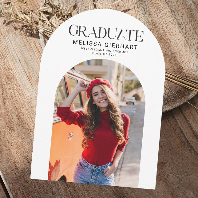 Invitation Simple Graduate Photo 2025 Graduation Party (Graduation 2025 Arch Photo Block Party Invitation)