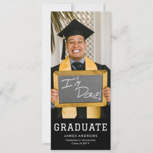 Invitation Simple Graduation Moderne Design Grad Party Photo