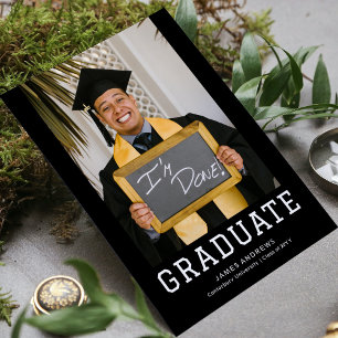 Invitation Simple Graduation Moderne Design Grad Party Photo