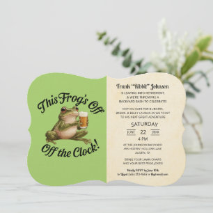 Invitation simple Green Frog Retraite Party