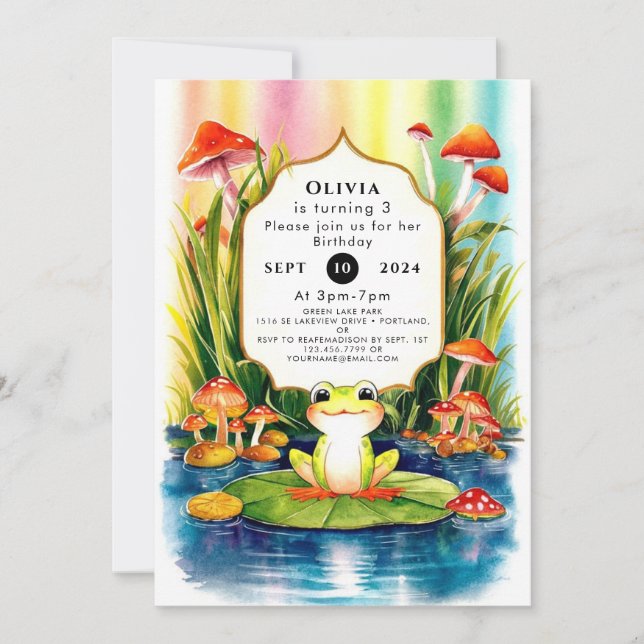Invitation Simple grenouille magique Anniversaire (Devant)