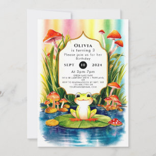 Invitation Simple grenouille magique Anniversaire