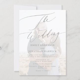 Invitation Simple Gris Blanc Le Mariage Photo Overlay