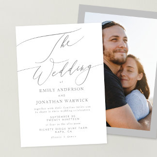 Invitation Simple Gris Blanc Le Mariage Photo Overlay