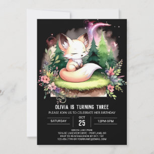 Invitation Simple Happy Fox Anniversaire numérique