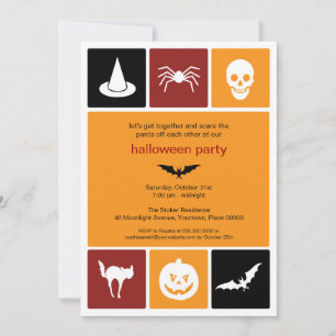 Invitation Simple Icônes Halloween