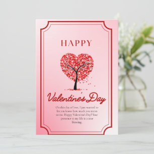 Invitation Simple illustration rose et rouge Bonne Saint Vale