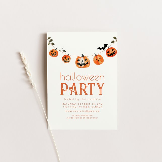 Invitation simple Jack-o'-lantern Halloween Party (Créateur téléchargé)