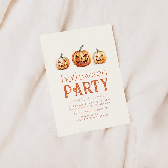 Invitation simple Jack-o'-lantern Halloween Party (Créateur téléchargé)