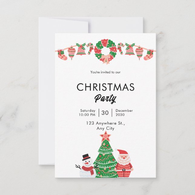 Invitation Simple Joyeux Noël (Devant)